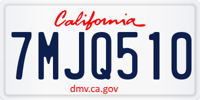 CA license plate 7MJQ510