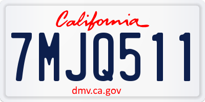 CA license plate 7MJQ511