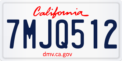 CA license plate 7MJQ512