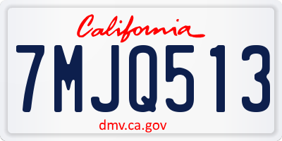 CA license plate 7MJQ513