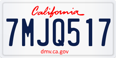 CA license plate 7MJQ517