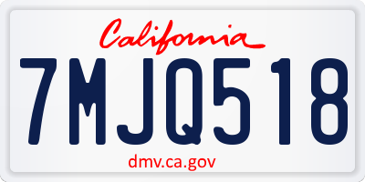 CA license plate 7MJQ518