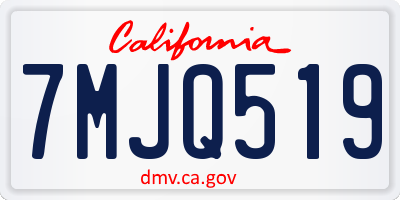 CA license plate 7MJQ519