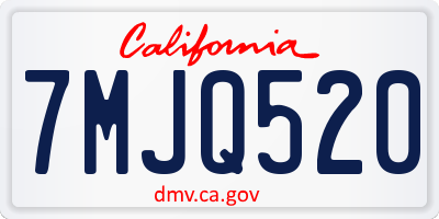 CA license plate 7MJQ520