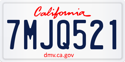 CA license plate 7MJQ521
