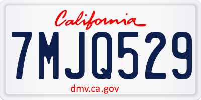 CA license plate 7MJQ529