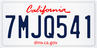 CA license plate 7MJQ541