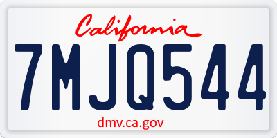 CA license plate 7MJQ544