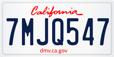 CA license plate 7MJQ547