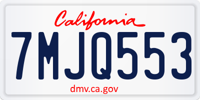 CA license plate 7MJQ553