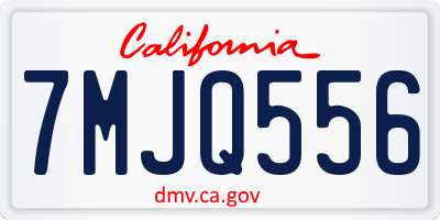 CA license plate 7MJQ556