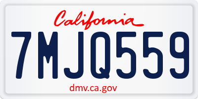 CA license plate 7MJQ559