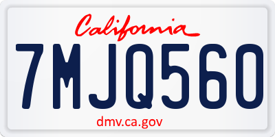 CA license plate 7MJQ560