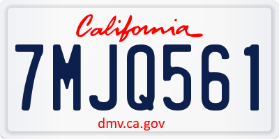 CA license plate 7MJQ561