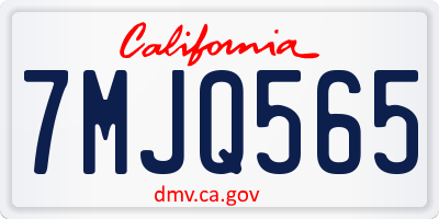 CA license plate 7MJQ565