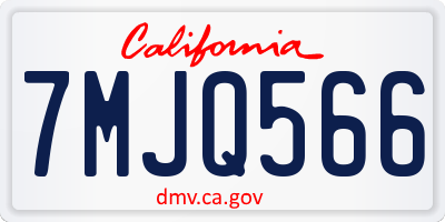 CA license plate 7MJQ566