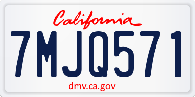 CA license plate 7MJQ571