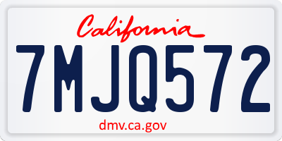 CA license plate 7MJQ572