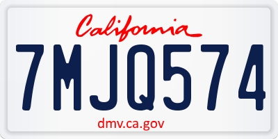 CA license plate 7MJQ574