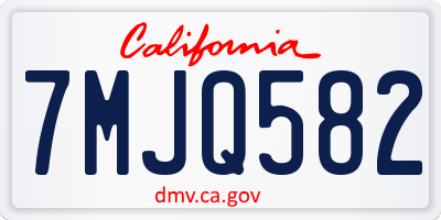 CA license plate 7MJQ582