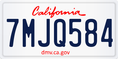 CA license plate 7MJQ584