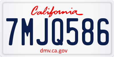 CA license plate 7MJQ586