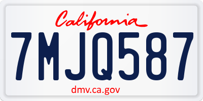 CA license plate 7MJQ587
