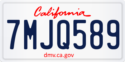 CA license plate 7MJQ589