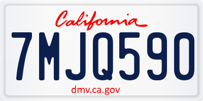 CA license plate 7MJQ590