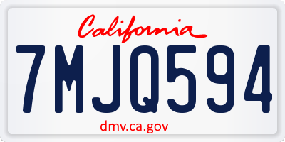 CA license plate 7MJQ594