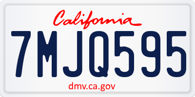CA license plate 7MJQ595