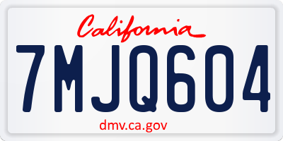 CA license plate 7MJQ604