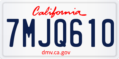 CA license plate 7MJQ610