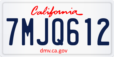 CA license plate 7MJQ612