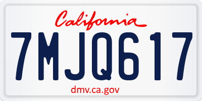 CA license plate 7MJQ617