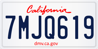 CA license plate 7MJQ619