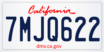 CA license plate 7MJQ622