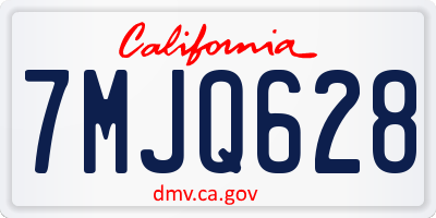 CA license plate 7MJQ628