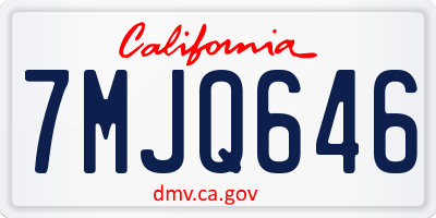 CA license plate 7MJQ646