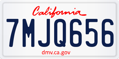 CA license plate 7MJQ656