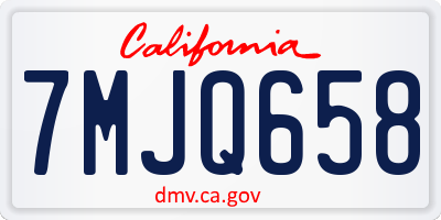 CA license plate 7MJQ658