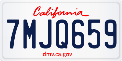 CA license plate 7MJQ659