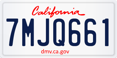 CA license plate 7MJQ661