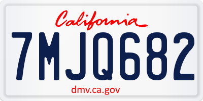 CA license plate 7MJQ682