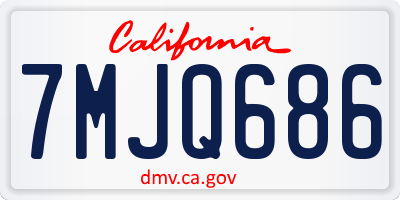 CA license plate 7MJQ686