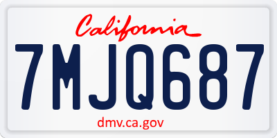 CA license plate 7MJQ687