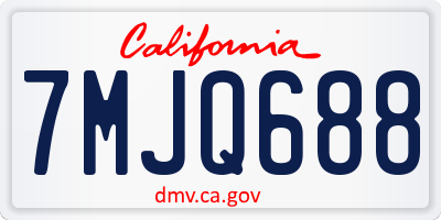 CA license plate 7MJQ688