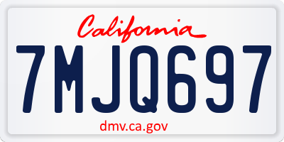 CA license plate 7MJQ697