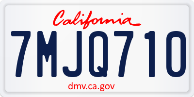 CA license plate 7MJQ710