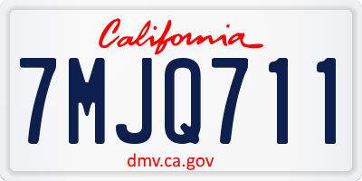 CA license plate 7MJQ711